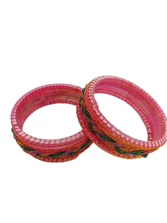 Pink and Green Bangle Set Of 2