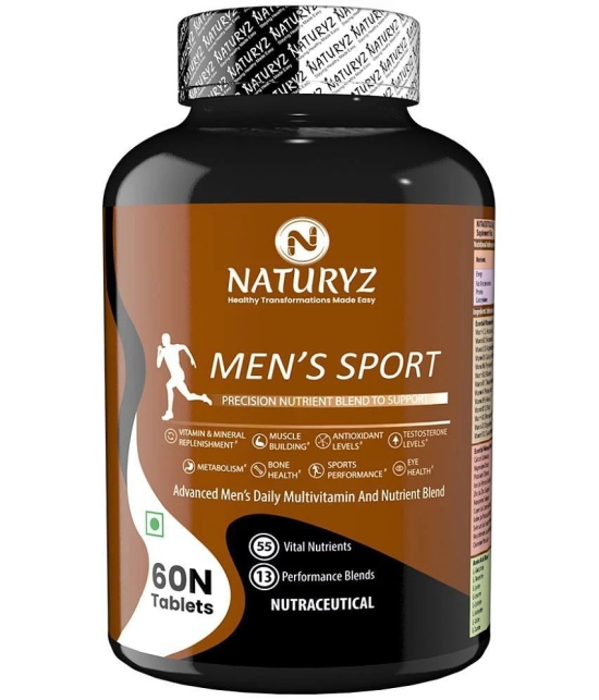 NATURYZ Mens Sport Multivitamin for men With 55 Vital Nutrients & 13 Performance Blends -60 Tablets