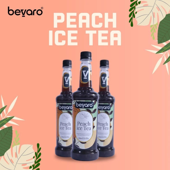 BEVARO Peach Ice Tea Syrup, Gourmet Syrup containing Natural Tea Extract, Peach Ice Tea  (300 ml, Pack of 1)