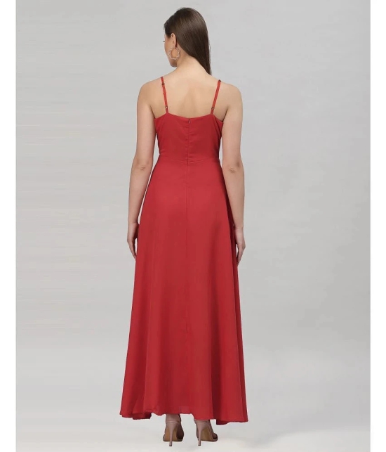 Selvia Crepe Red A- line Dress - - None