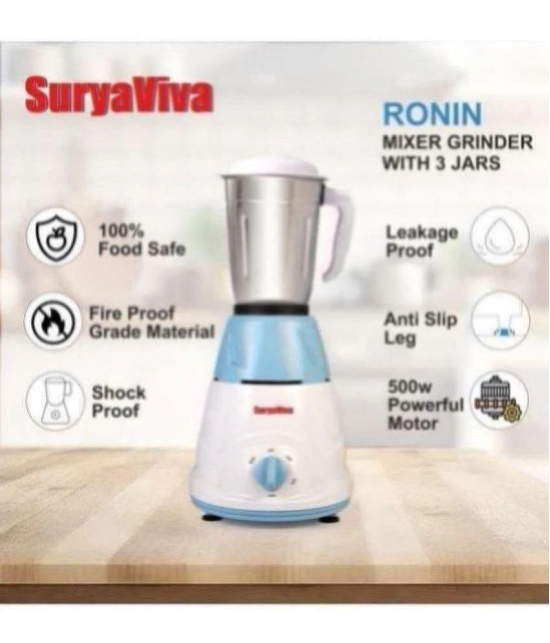 SURYAVIVA Ronin Mixer Grinder 500W 3 Jars Mixer Grinder