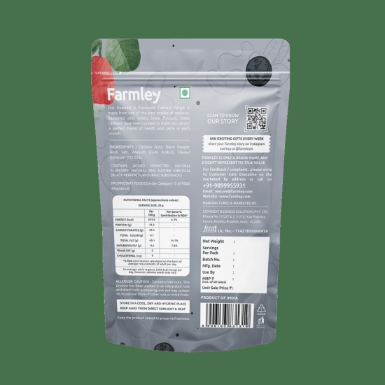 Farmley Roasted & Flavored Black Pepper Cashew 160g