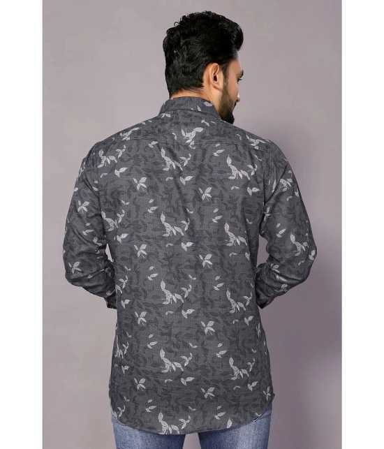 Anand Cotton Blend Regular Fit Printed Full Sleeves Mens Casual Shirt - Grey ( Pack of 1 ) - None