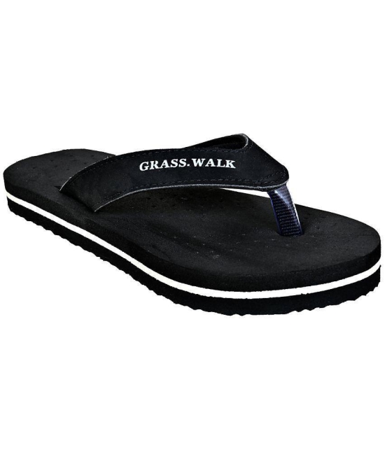 GRASS WALK - Black Womens Thong Flip Flop - None