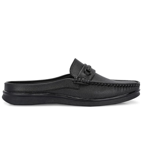 Aadi Half Back Open Black Mens Mules Shoes - None