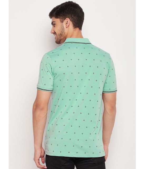 UNIBERRY Cotton Blend Regular Fit Printed Half Sleeves Mens Polo T Shirt - Mint Green ( Pack of 1 ) - None