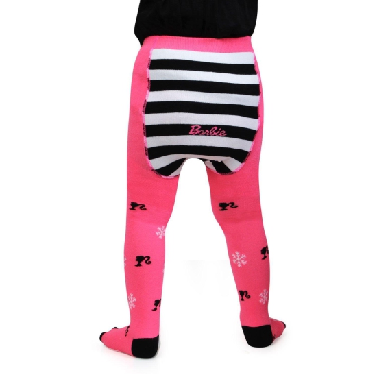 Barbie Cute Prints Knitted Tights For Baby Girls - Pink Pink 1-2 Years