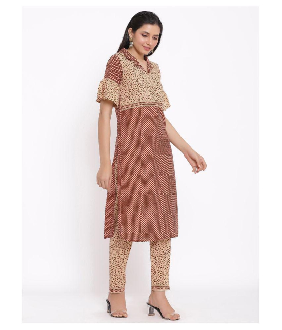 FabbibaPrints Cotton Kurti With Pants - Stitched Suit - L