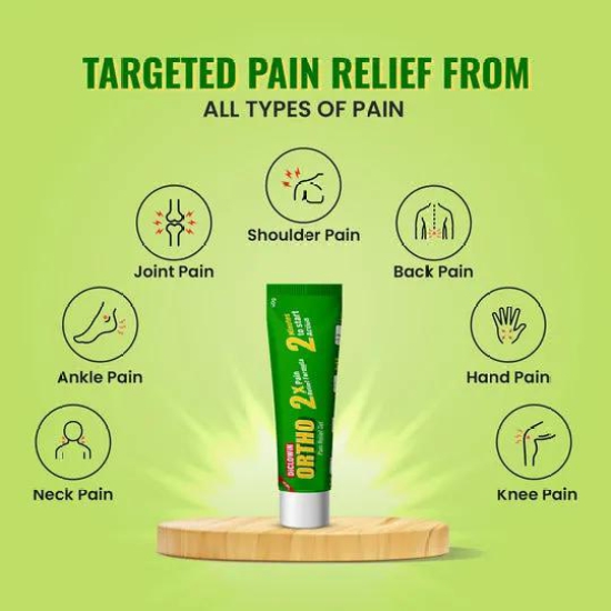 Diclowin Ortho Pain Relief Gel 50g | Advanced 2x Powerful Formula | Muscle Aches, Chronic, Joint Discomfort, Arthritis, Strains & Sprains | Non-Staining, Long Lasting & Fast Absorbing