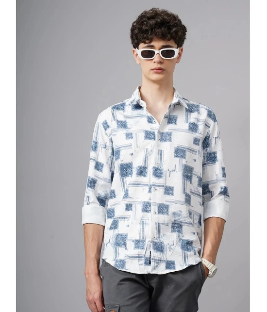 Paul Street Polyester Slim Fit Printed Full Sleeves Mens Casual Shirt - Blue ( Pack of 1 ) - None