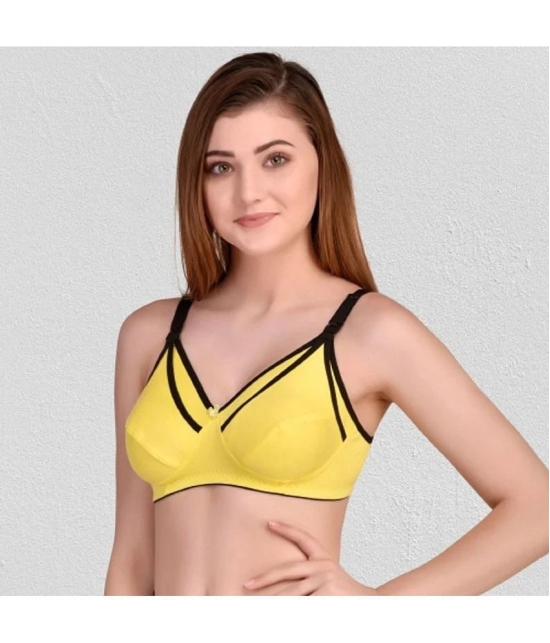 Desiprime - Yellow Cotton Solid Womens Maternity Bra ( Pack of 1 ) - 44B