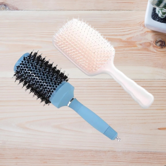 Heart Home Hair Brush  Bristles Brush  Hair Brush with Paddle  Sharp Hair Brush for Woman  Suitable For All Hair Types  TGX525..-XH45BGE  Ice Blue  Beige-Heart Home Hair Brush | Bristles Brush |