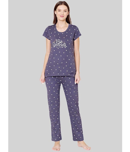 Bodycare - Purple Cotton Womens Nightwear Nightsuit Sets ( Pack of 1 ) - None