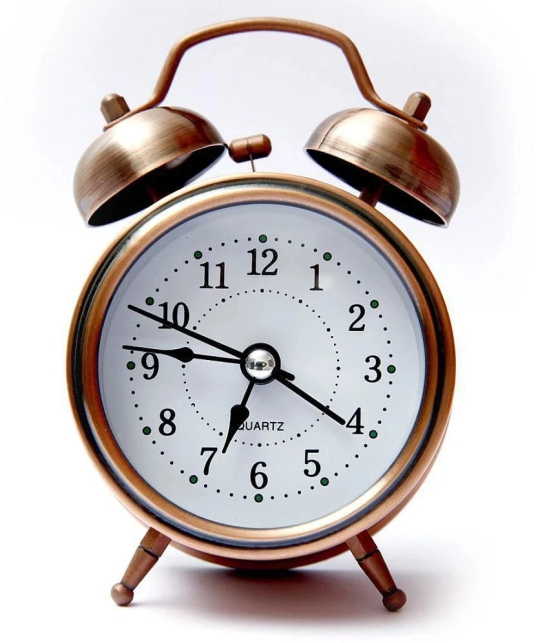 E-DEAL Analog Vintage Twin Bell copper Table Alarm Clock - Pack of 1