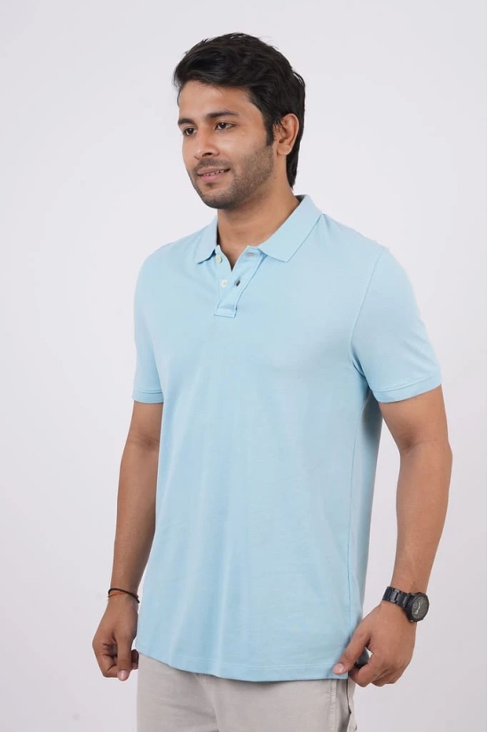 Men's Lt.Blue Solid Polo T-Shirt