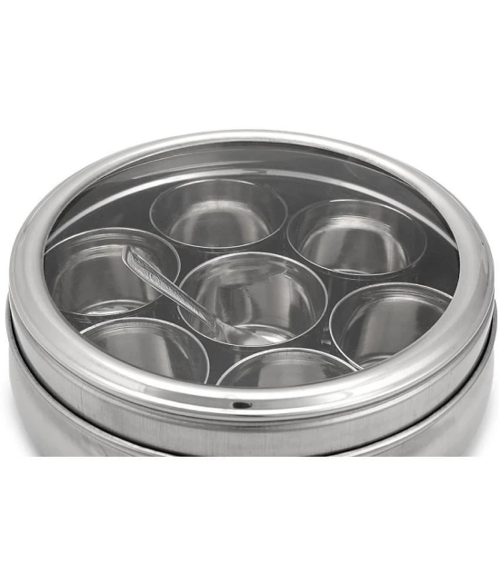 Dynore See Through Masala Steel Silver Spice Container ( Set of 1 ) - Silver