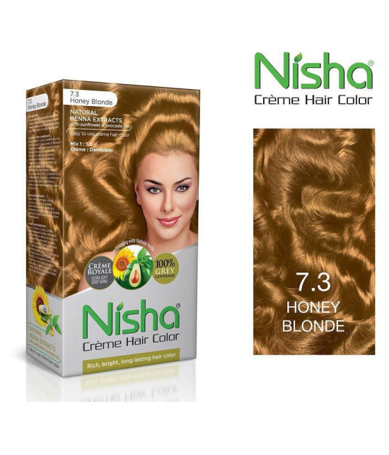 Nisha Cream Hair Color 100% Grey Coverage Permanent Hair Color Blonde Honey and Cherry Red 150 g Pack of 2