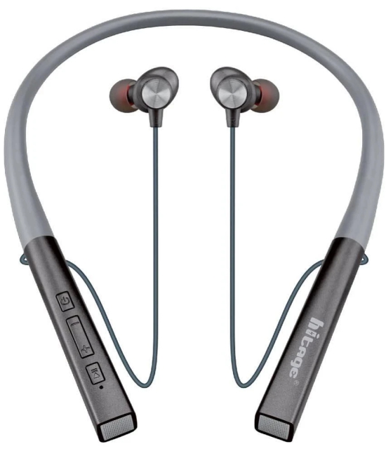 hitage In-the-ear Bluetooth Headset with Upto 30h Talktime Deep Bass - Grey - Grey