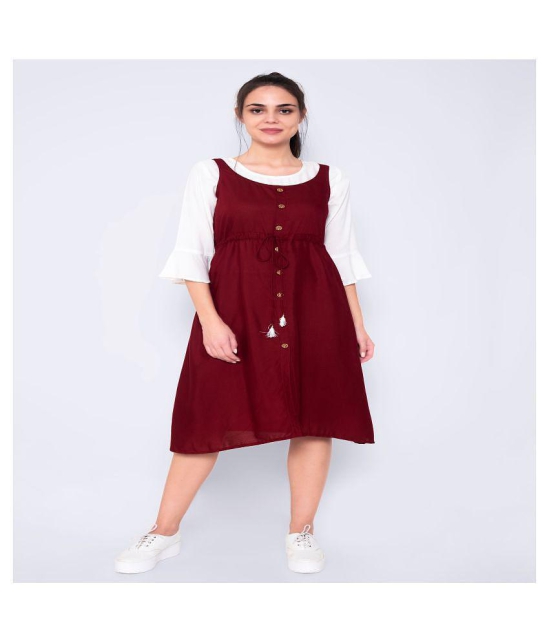 GOD BLESS Rayon Maroon Dungaress/Pinafore - M