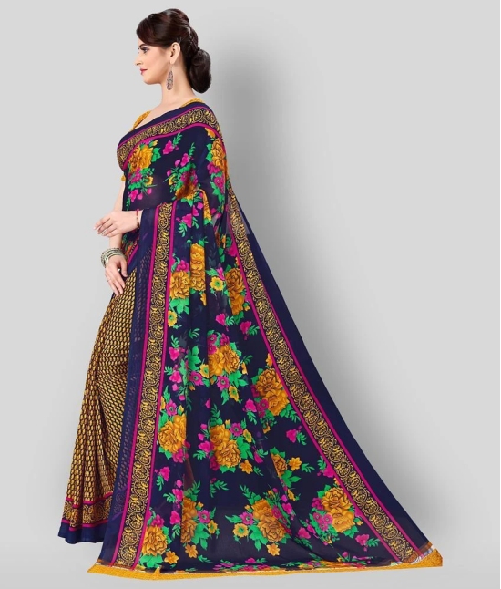 Anand Sarees - Multicolor Georgette Saree With Blouse Piece (Pack of 1)