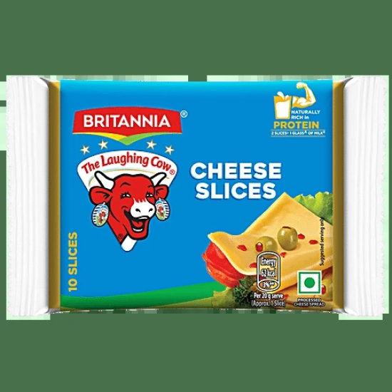 Britannia Processed Cheese Slice - Goodness Of Cows Milk, 200 G (10 Slices X 20 G Each)