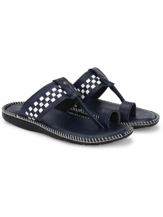 Leeport Blue Mens Kolhapuris - None