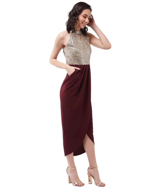 Miss Chase Polyester Maroon Regular Dress - - None