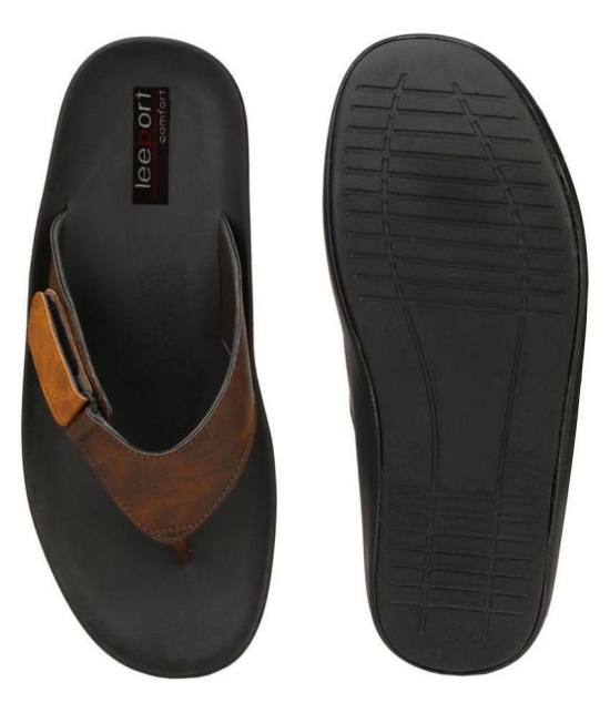 Leeport - Brown  Synthetic Thong Flip Flop - 9