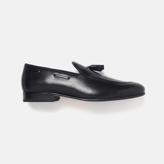 GORDON & BROS BLACK MEN LEATHER LOAFER