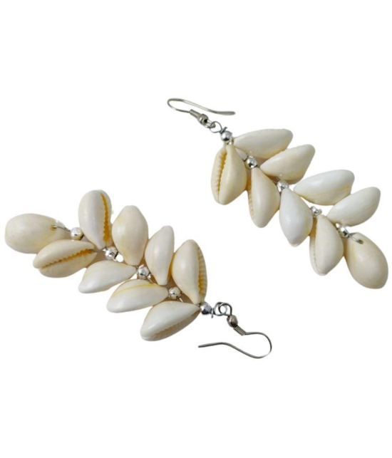 gilher - White Drop Earrings ( Pack of 1 ) - White