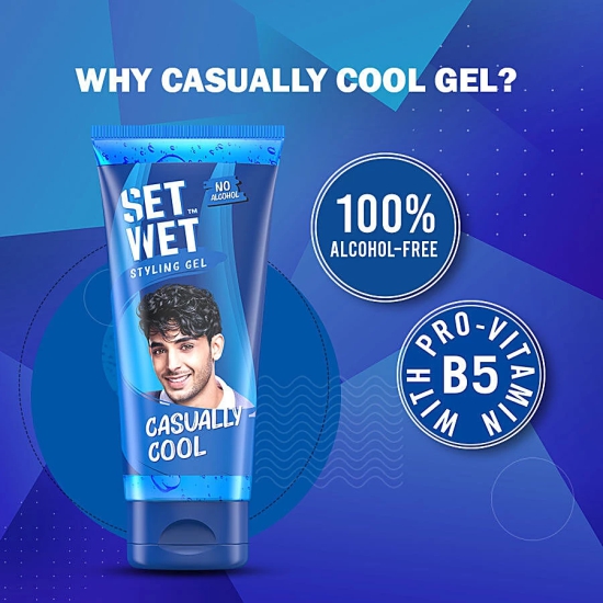 Set Wet Styling Hair Gel For Men - Casually Cool, 100 Ml Tube