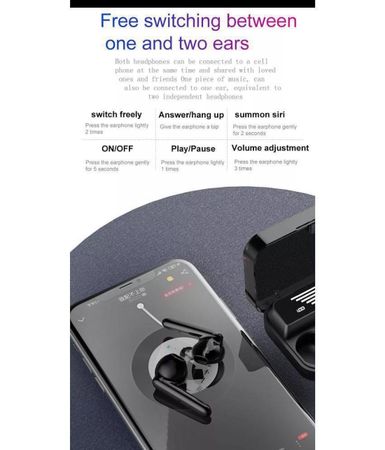 VEhop PowerBank Earbuds, In Ear True Wireless (TWS) 280 Hours Playback IPX4(Splash & Sweat Proof) Auto pairLight weight -Bluetooth V 5.2 Black