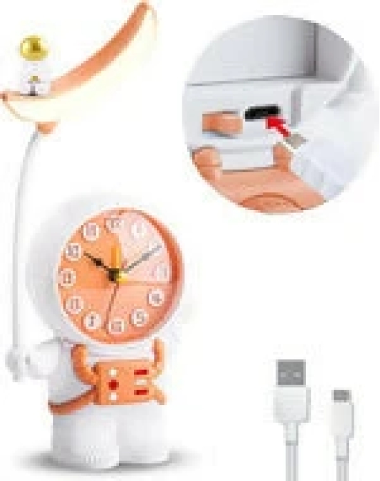 3in1 Astro space Clock, Lamp & Pencil Sharpener-Orange