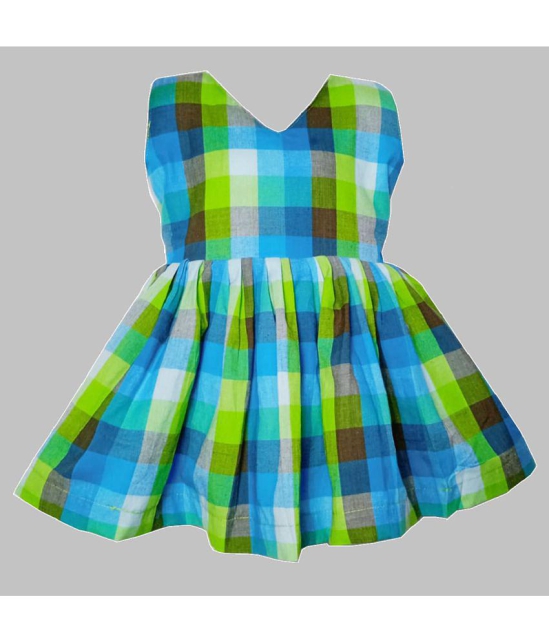 harshvardhanmart.com - Green Cotton Baby Girl Frock ( Pack of 1 ) - None