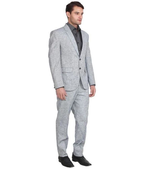 Hangup Grey Solid Formal 2 Piece Suits - 38