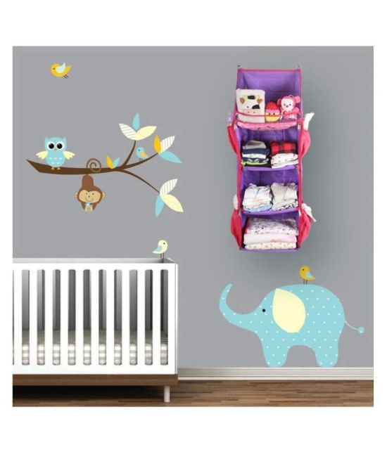 PrettyKrafts Fun Hanging Rack with Folding Wall Hanging Shelves,