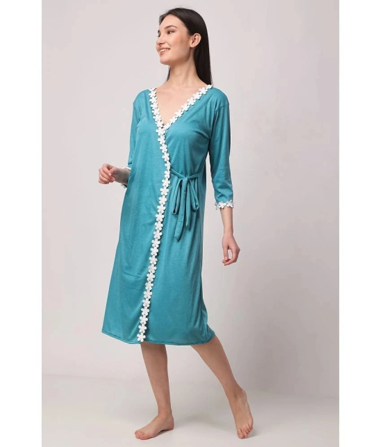 Affair Green Cotton Blend Womens Nightwear Nighty & Night Gowns ( Pack of 1 ) - None