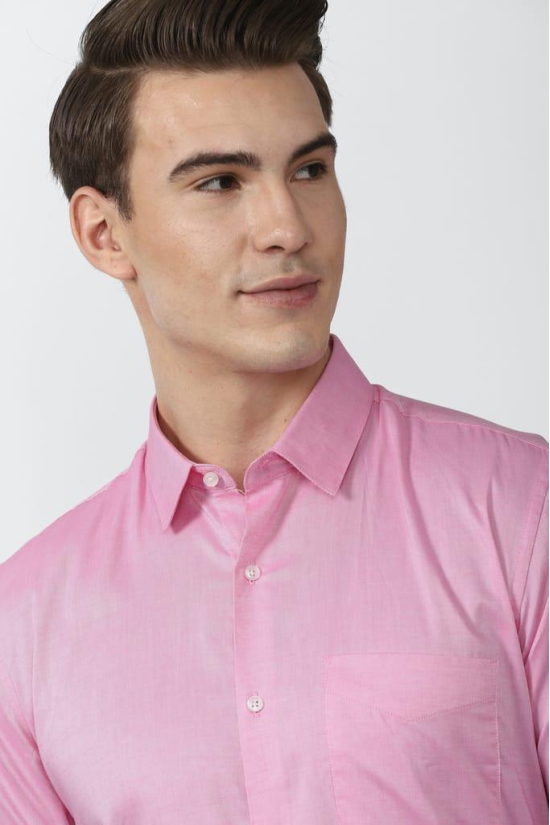 Men Pink Regular Fit Formal Full Sleeves Formal Shirt