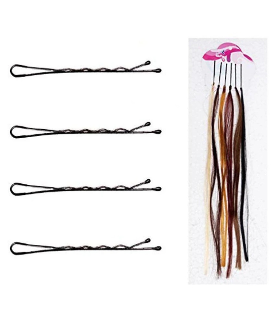 FOK Set Of 12 Black Hair Pins Clip In Hair Extension Multi Colour