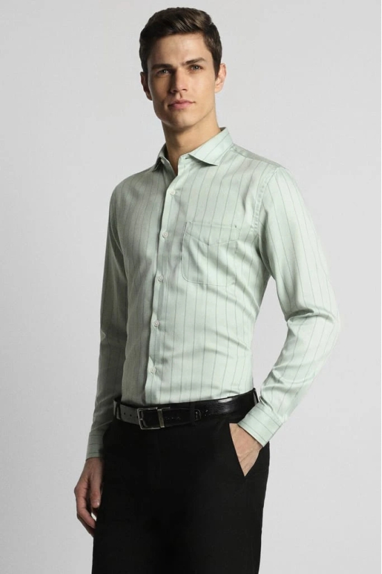 Men Green Slim Fit Formal Full Sleeves Formal Shirt