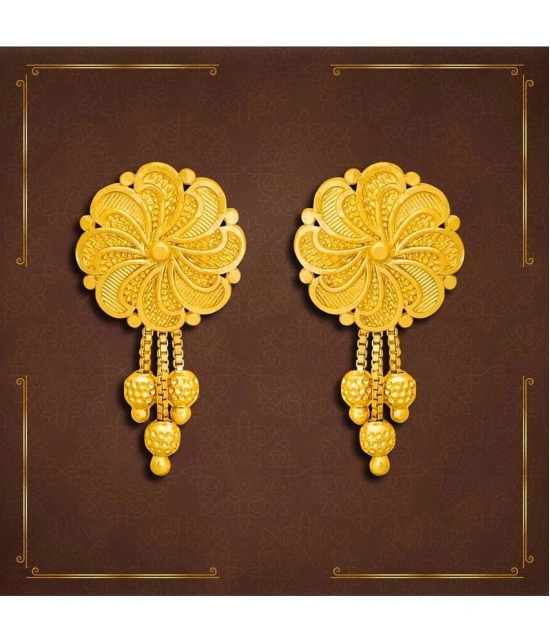 LUV FASHION Golden Danglers Earrings ( Pack of 1 ) - Golden