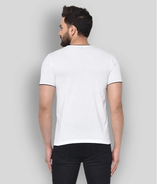 Glito - White Cotton Blend Regular Fit Mens T-Shirt ( Pack of 1 ) - None