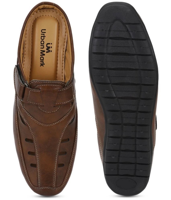 UrbanMark - Brown Mens Sandals - None