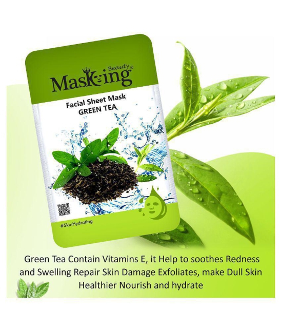 Masking Beauty Potato Green Tea Honey Aloe Vera Rice Face Sheet Mask 100 ml Pack of 5