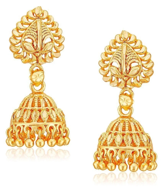 Vighnaharta - Golden Jhumki Earrings ( Pack of 1 ) - Golden