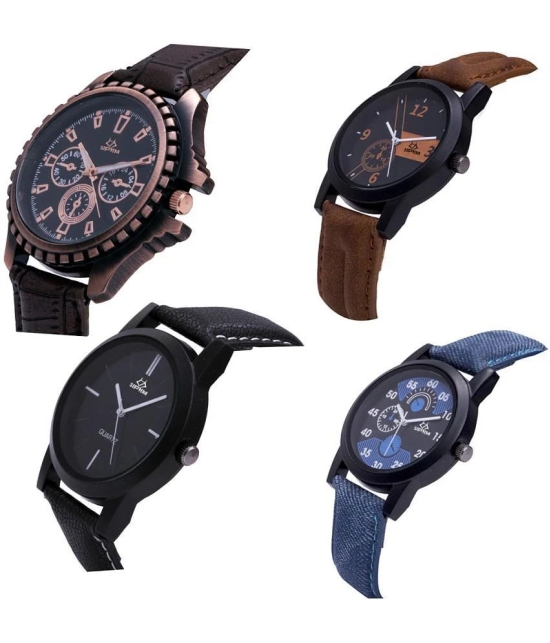 Septem Multicolor Leather Analog Mens Watch