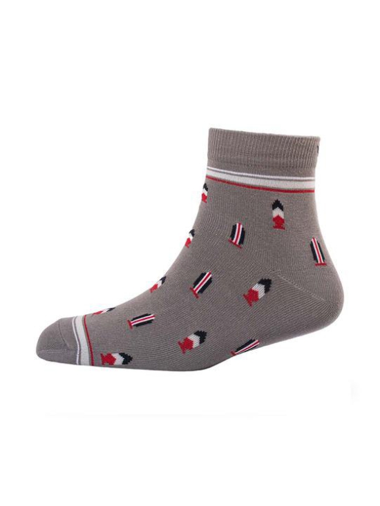 Men Pack Of 2 Patterned Cotton Ankle Length Socks