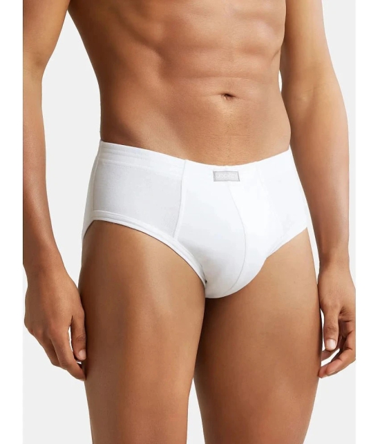 Jockey 1009 Men Super Combed Cotton Rib Solid Brief - White (Pack of 2) - None