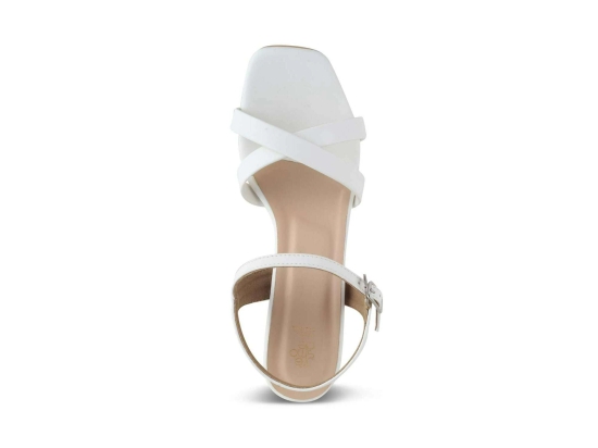 Tresmode Roche White Womens Dress Block Heel Sandals- 41