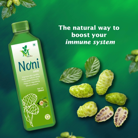 Mint Veda Fresh Noni Juice | Sugar Free|Immuniy Boost | Rich Antioxidants Booster | Sugar Free Juice| 1 litre | Pack of 2